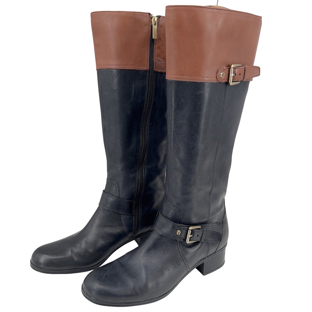Bandolino Carlotta Womens Riding Boots Leather Two Tone Wide Calf WC M‎ 9.5